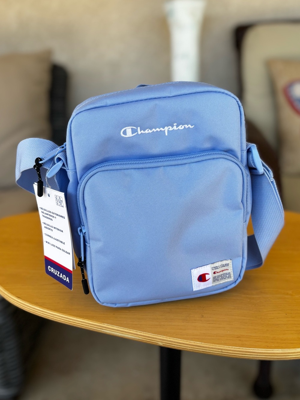 Champion Method Cross Body Handbag Bag Adjustable Strap - Light Blue New